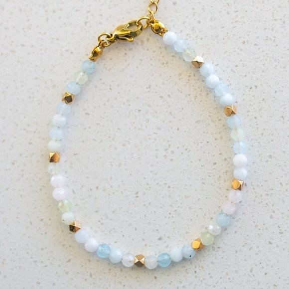 3 beaded bracelets! Bundle dainty beaded stacking bracelets amethyst rhodolite - Picture 8 of 11